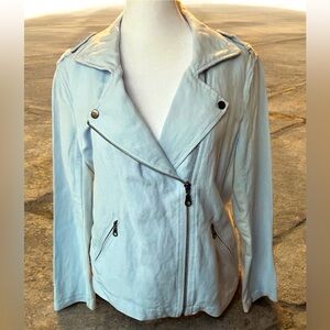 NIC+ZOE Womens Plus Fall Linen Motorcycle Jacket